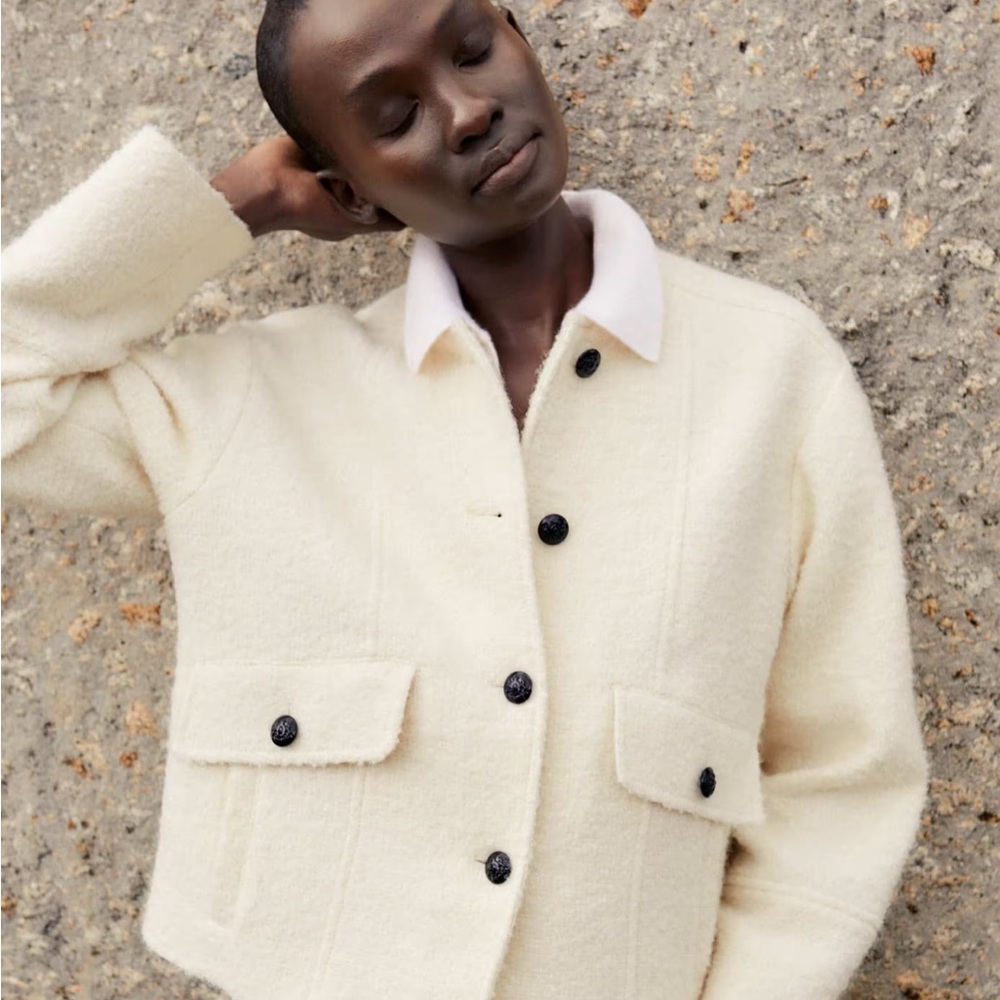 ME+EM Cream Boucle'Swing Jacket - Picture 3 of 12